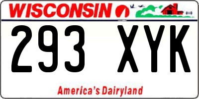WI license plate 293XYK
