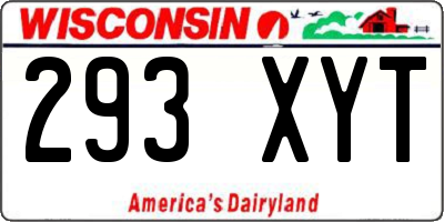 WI license plate 293XYT