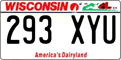 WI license plate 293XYU