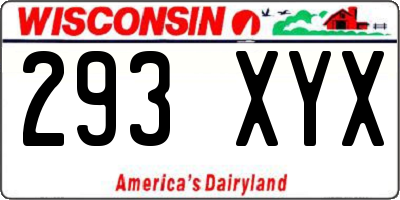 WI license plate 293XYX