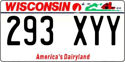 WI license plate 293XYY