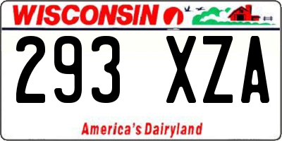 WI license plate 293XZA