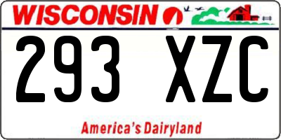 WI license plate 293XZC