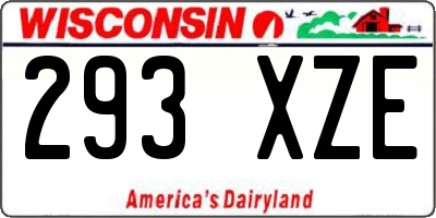 WI license plate 293XZE