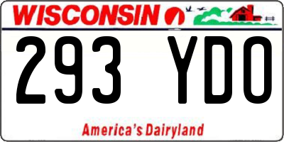 WI license plate 293YDO