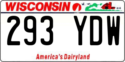 WI license plate 293YDW