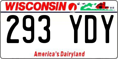 WI license plate 293YDY