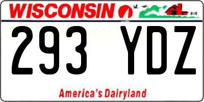 WI license plate 293YDZ