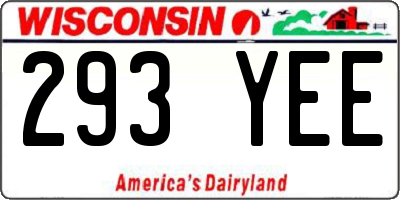WI license plate 293YEE