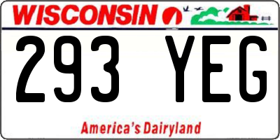 WI license plate 293YEG