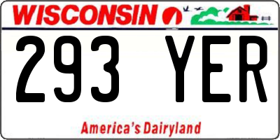 WI license plate 293YER