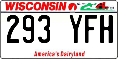 WI license plate 293YFH