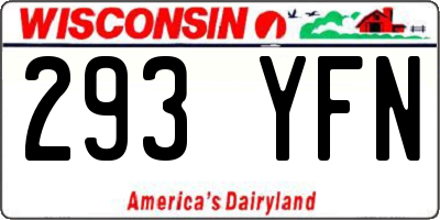 WI license plate 293YFN