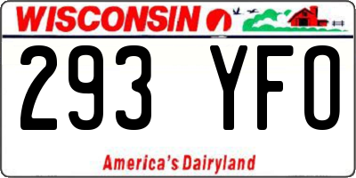 WI license plate 293YFO