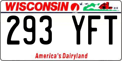 WI license plate 293YFT