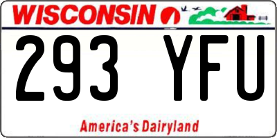 WI license plate 293YFU