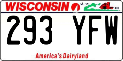 WI license plate 293YFW