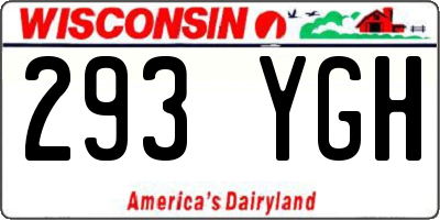 WI license plate 293YGH