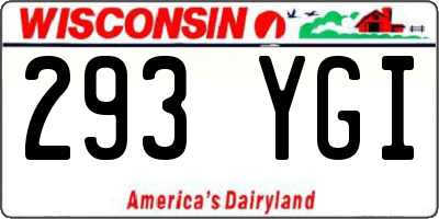 WI license plate 293YGI