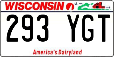 WI license plate 293YGT