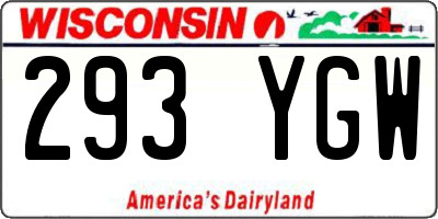 WI license plate 293YGW