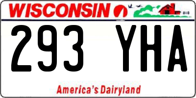 WI license plate 293YHA