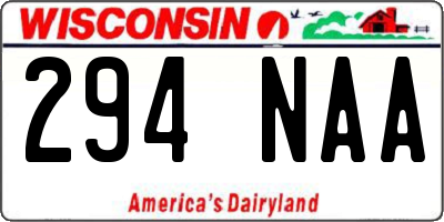 WI license plate 294NAA