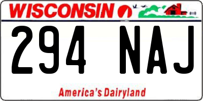 WI license plate 294NAJ