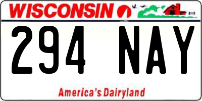 WI license plate 294NAY