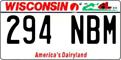 WI license plate 294NBM