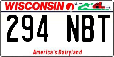 WI license plate 294NBT
