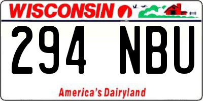 WI license plate 294NBU
