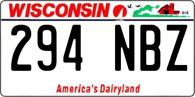 WI license plate 294NBZ
