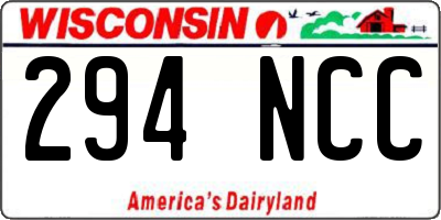 WI license plate 294NCC