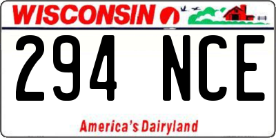 WI license plate 294NCE