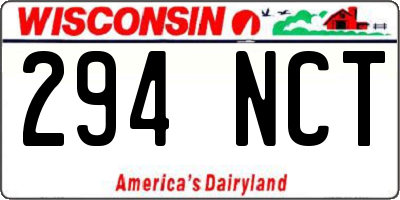 WI license plate 294NCT