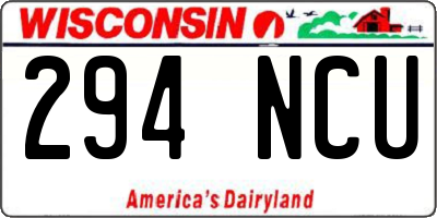 WI license plate 294NCU