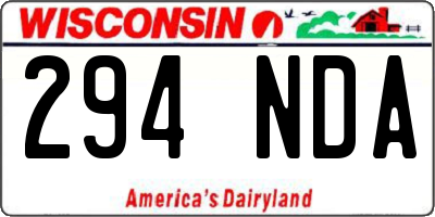 WI license plate 294NDA