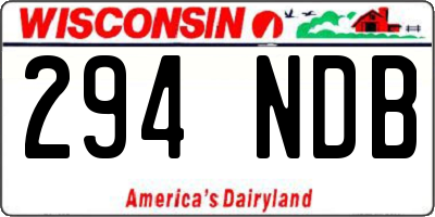 WI license plate 294NDB