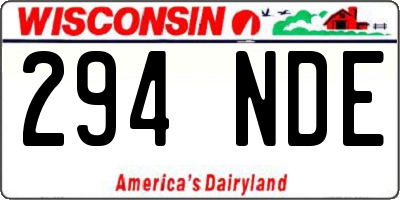 WI license plate 294NDE