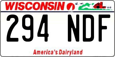 WI license plate 294NDF