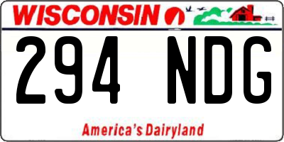 WI license plate 294NDG