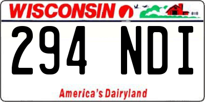 WI license plate 294NDI