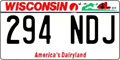 WI license plate 294NDJ