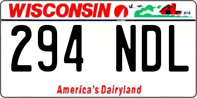 WI license plate 294NDL