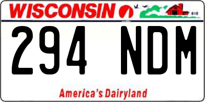 WI license plate 294NDM