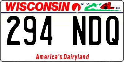 WI license plate 294NDQ