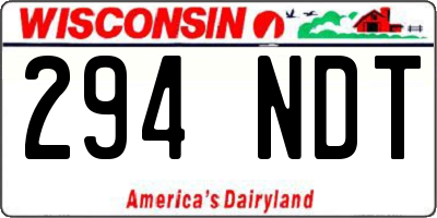 WI license plate 294NDT