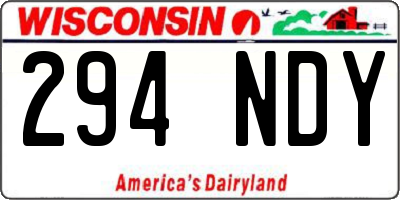 WI license plate 294NDY
