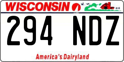 WI license plate 294NDZ